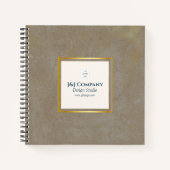 Trendy Gold Texture Logo Business Notizblock (Vorderseite)