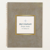 Trendy Gold Texture Logo Business Planer (Vorderseite)