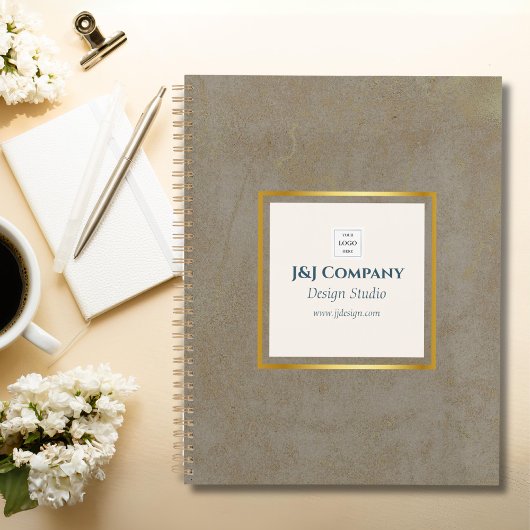 Trendy Gold Texture Logo Business Planer