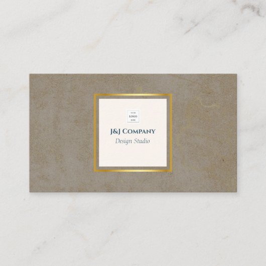 Trendy Gold Texture Logo Visitenkarte (Vorderseite)