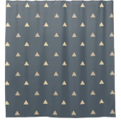 Trendy Gold Triangle Confetti und Grau Duschvorhang (Vorderseite)