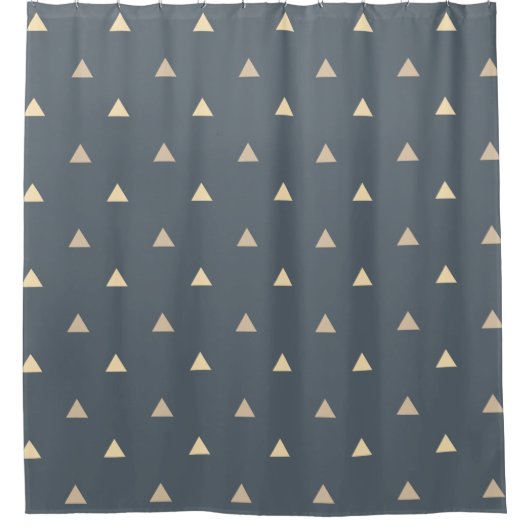 Trendy Gold Triangle Confetti und Grau Duschvorhang (Vorderseite)