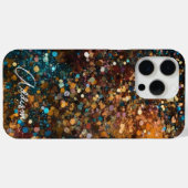 Trendy Gold und Aquamariner Sparkle Glitzer Case-Mate iPhone Hülle (Rückseite (Horizontal))