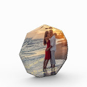 Trendy Gold Verlobung Ankündigung Couple Fotoblock (Links)