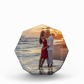 Trendy Gold Verlobung Ankündigung Couple Fotoblock (Vorderseite)