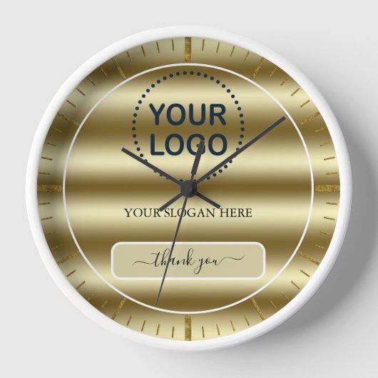 Trendy Gold verwöhnt Ihr Logo hier als Promo Busin Uhr (Vorderseite)