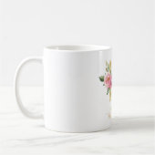 Trendy Gold Watercolor Blume Letter H | Monogramm Kaffeetasse (Links)