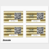 Trendy Gold Waves Gradient QR Code Ihr Logo Rechteckiger Aufkleber (Blatt)