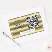 Trendy Gold Waves Gradient QR Code Ihr Logo Rechteckiger Aufkleber (Umschlag)