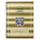 Trendy Gold Waves QR Code Ihr Logo hier Notizblock (Vorderseite)