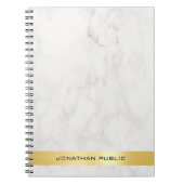 Trendy Gold White Marble Elegante Template Spiral Notizblock (Vorderseite)