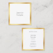 Trendy Gold White Modernes Berufliches Elegantes Quadratische Visitenkarte (Vorne/Hinten)
