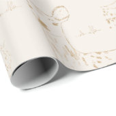 Trendy Gold Winter Deer Seamless Muster Weihnachte Geschenkpapier (Rolleneckpunkt)