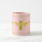 Trendy Golden Bee Blush Pink Tasse (Zentrum)