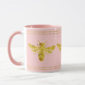 Trendy Golden Bee Blush Pink Tasse (Links)