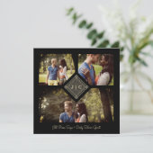 Trendy Golden Effect Lace Sophisticated Wedding Save The Date (Stehend Vorderseite)