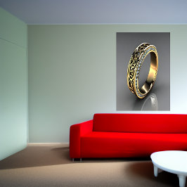 Trendy Golden Ring | AI Art Poster
