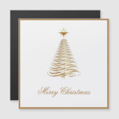Trendy Golden Star Weihnachtsbaum Magnetkarte (Vorne/Hinten)