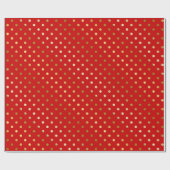 Trendy GoldGlitzer-Polka-Punkt-heißes Rot Geschenkpapier (Flach)