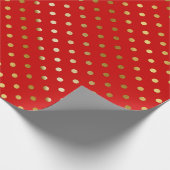 Trendy GoldGlitzer-Polka-Punkt-heißes Rot Geschenkpapier (Ecke)