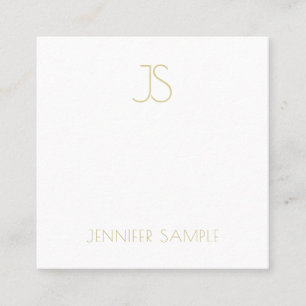 Trendy Goldmit Monogramm modernes einfaches Quadratische Visitenkarte