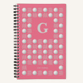 Trendy Golf Ball & T-Shirt Monogram Bubblegum Pink Notizblock (Vorderseite)