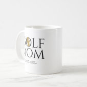 Trendy "GOLF MAMA" Gold Kaffeetasse (Vorderseite Links)