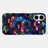Trendy Gothic Dark Stached Glass Cherry Case-Mate iPhone Hülle (Rückseite (Horizontal))