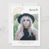 Trendy Grad Ankündigung/Einladung Imitate Gold Zwe Einladung (Vorderseite)