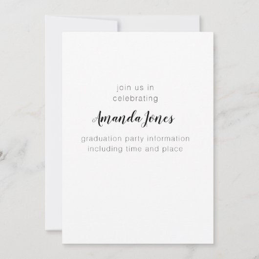 Trendy Grad Ankündigung/Einladung Imitate Gold Zwe Einladung (Rückseite)