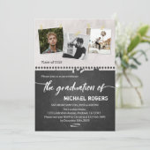 Trendy Grad Annoncement | Abschluss Foto Einladung (Stehend Vorderseite)