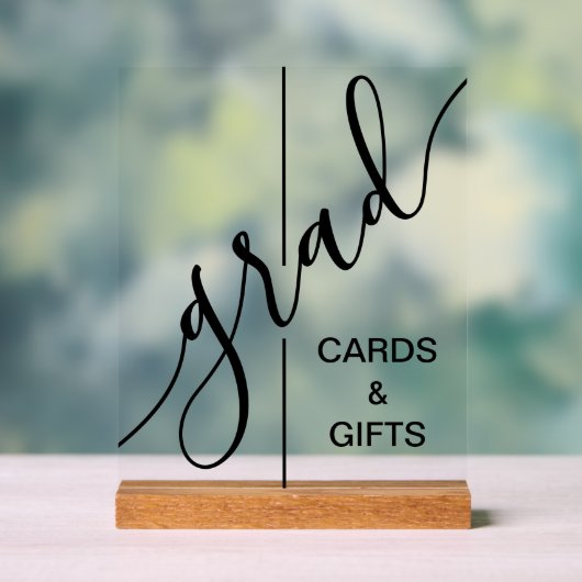 Trendy Grad Script Abschluss Cards & Geschenke Acrylschild (Neutral)