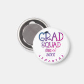 Trendy Grad Squad Name Jahr Lila Pink Graduate Magnet (Vorderseite/Rückseite)
