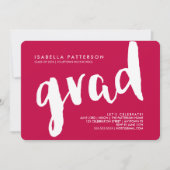 Trendy Grad White | Einladung von Rotem Abschluss (Vorderseite)