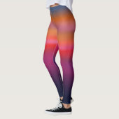 Trendy Gradient Gefärbte Krawatte Lila Orange Blue Leggings (Links)