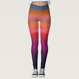 Trendy Gradient Gefärbte Krawatte Lila Orange Blue Leggings