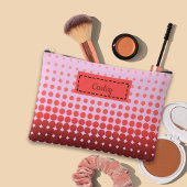 Trendy Gradient Polka Dots Individuelle Name Zubehörtasche