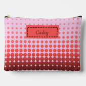 Trendy Gradient Polka Dots Individuelle Name Zubehörtasche (Vorderseite)