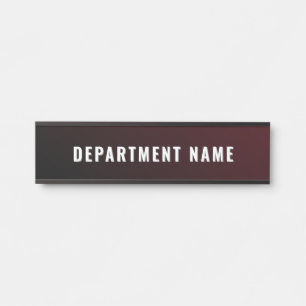 Trendy Gradient Simple Department Name Door Sign Türschild