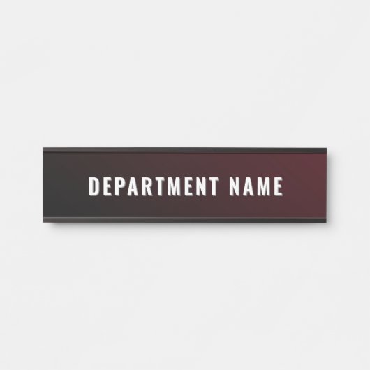 Trendy Gradient Simple Department Name Door Sign Türschild (Vorderseite )