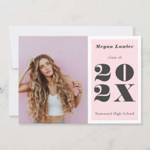Trendy Graduate Ankündigung Foto Card Blush