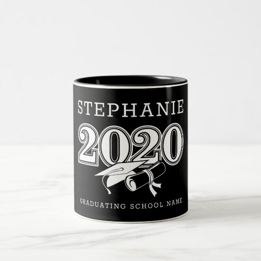 Trendy Graduate Class of 2020 Cap Zweifarbige Tasse (Mittel)