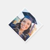 Trendy Graduate Foto Graduate Party Serviette (Ecke)