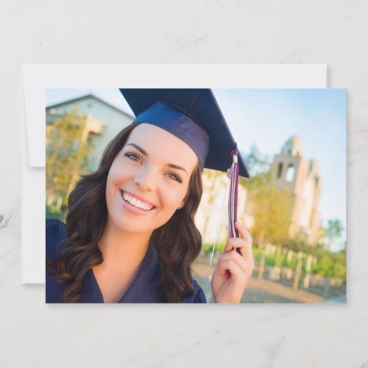 Trendy Graduate Foto Overlay Graduate Party Einladung (Rückseite)