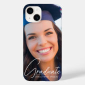 Trendy Graduate Foto White Script Abschluss Case-Mate iPhone Hülle (Rückseite)