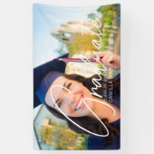 Trendy Graduate Foto White Text Graduation Party Banner (Vertikal)