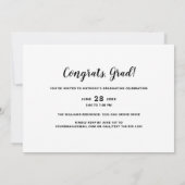 Trendy Graduate Gold Overlay Modernes Grad Party Einladung (Rückseite)