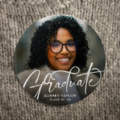 Trendy Graduate Script Foto Abschluss Button