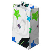 Trendy Graduation Cap and Stars Kleine Geschenktüte (Rückseite Schrägansicht)