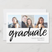 Trendy Graduation Party Ankündigung mit 6 Fotos (Vorderseite)